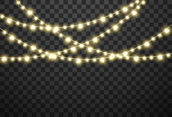 Valentine's lights isolated on transparent background, vector illustration — Stock vektor