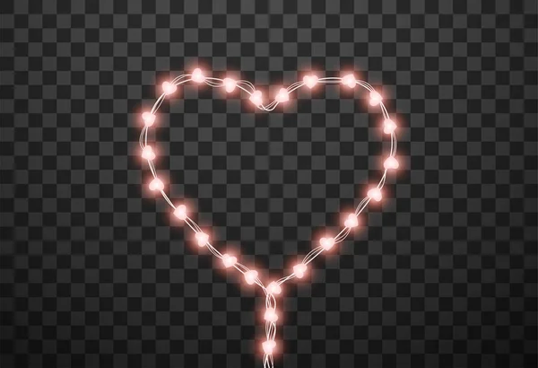 Серця лампочки ізольовані на прозорому фоні, Векторні ілюстрації — стоковий вектор