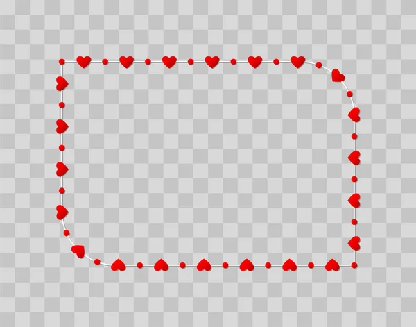 Κόκκινο χαρτί σχήμα καρδιάς απομονώνονται σε διαφανές φόντο — Διανυσματικό Αρχείο