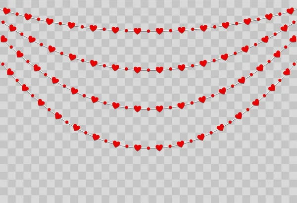 Красная бумага в форме сердца на прозрачном фоне — стоковый вектор