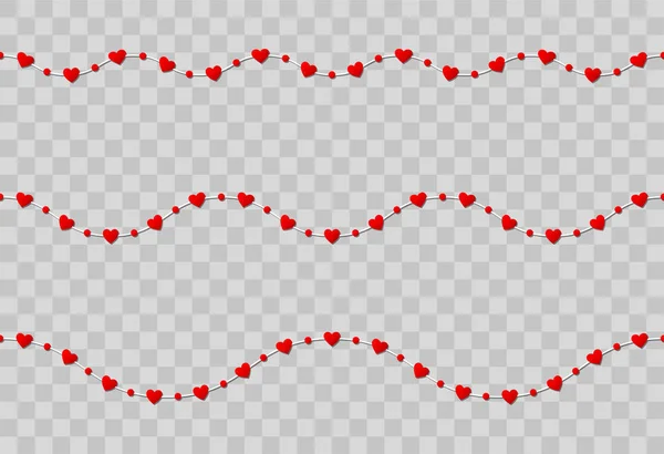 Papel rojo en forma de corazón aislado sobre fondo transparente — Vector de stock