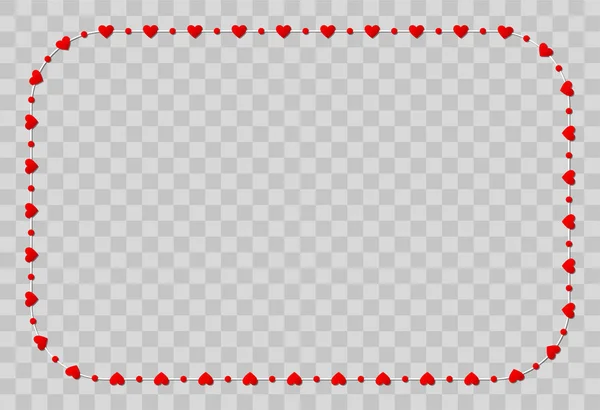 Rood hartvormig papier geïsoleerd op transparante achtergrond — Stockvector