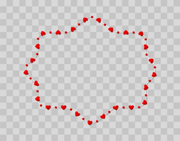 Papel rojo en forma de corazón aislado sobre fondo transparente — Vector de stock