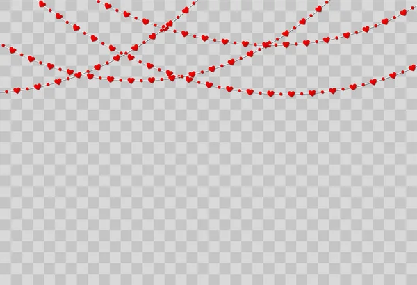 透明背景下分离的红心形状纸 — 图库矢量图片