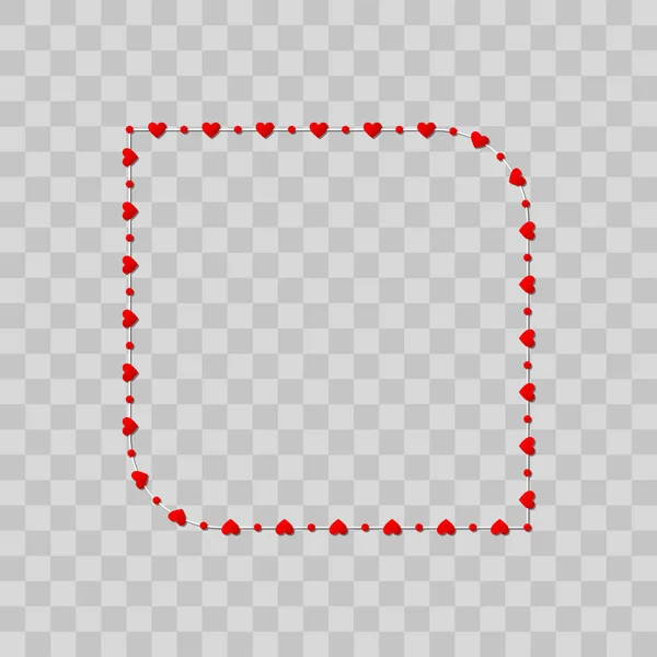 Červený papír ve tvaru srdce izolované na průhledném pozadí — Stockový vektor