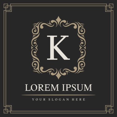 Lüks logo şablonu, ilk harf K