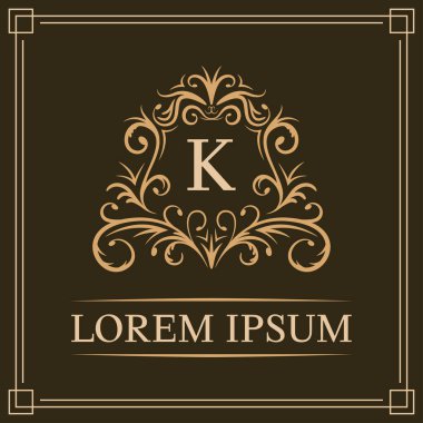 Lüks logo şablonu, K harfi logo tasarımı