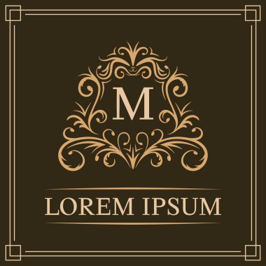Lüks logo şablonu, M harfi logo tasarımı