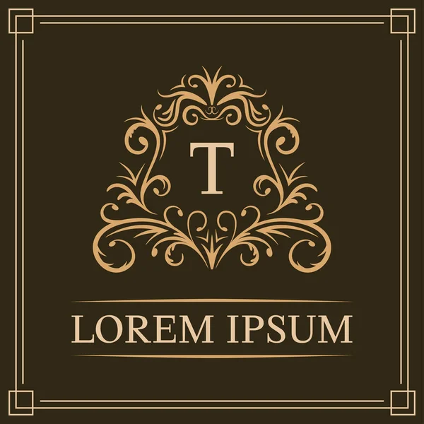 Luxury logo template, letter T logo design