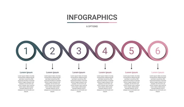 Tijdlijn Infographic Template Met Opties Witte Achtergrond Vector Illustratie — Stockvector