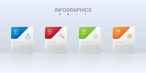 Bunte Timeline Infografik Vorlage Mit Schritten Auf Grauem Hintergrund Vektorillustration — Stockvektor