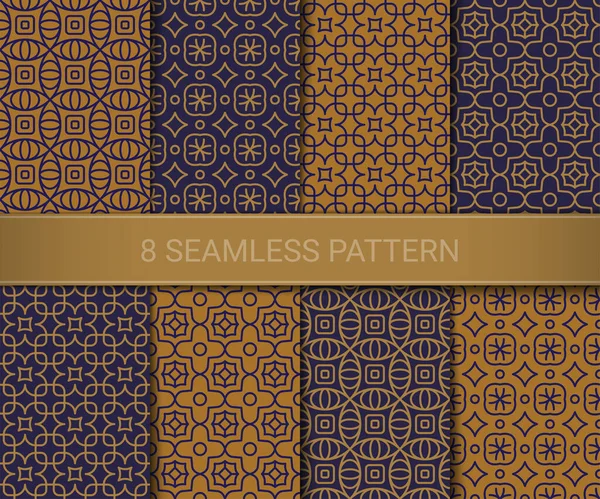 抽象的な幾何学的なシームレスなパターンアートワークのセット ベクトルイラスト — ストックベクタ