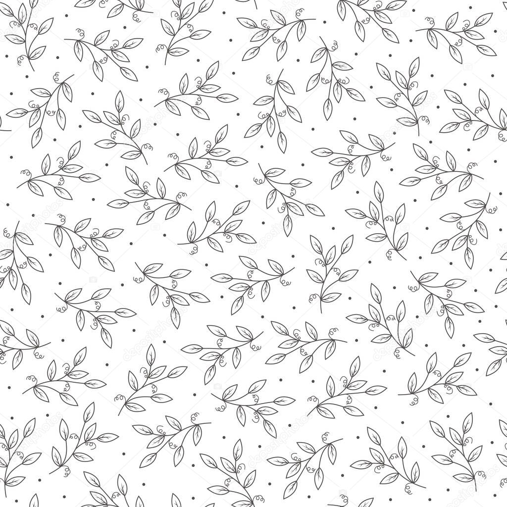 Seamless pattern with hand drawn flowers, vector illustration