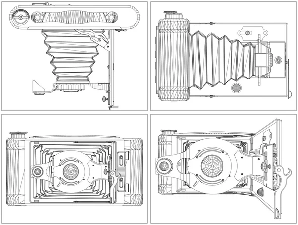 Old Photographic Camera Vector — Stock Vector