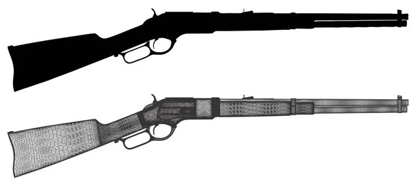 Vector tradicional del fusil del salvaje oeste — Vector de stock
