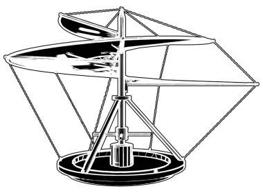 Helikopter uçan makine icadı vektör