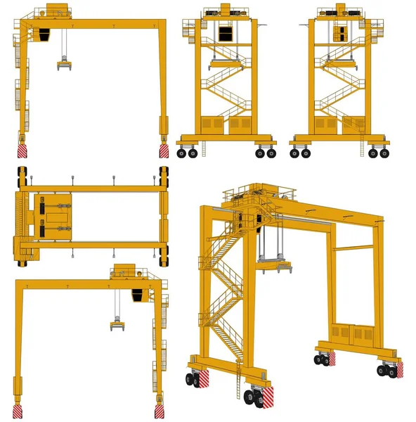 Overhead kraan Vector — Stockvector