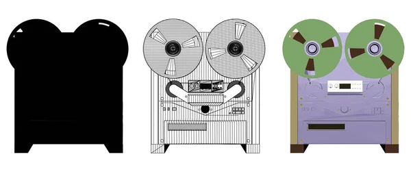 磁带录音机图矢量 — 图库矢量图片
