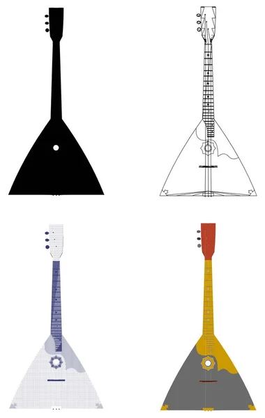 Balalaika chitarra illustrazione vettoriale — Vettoriale Stock