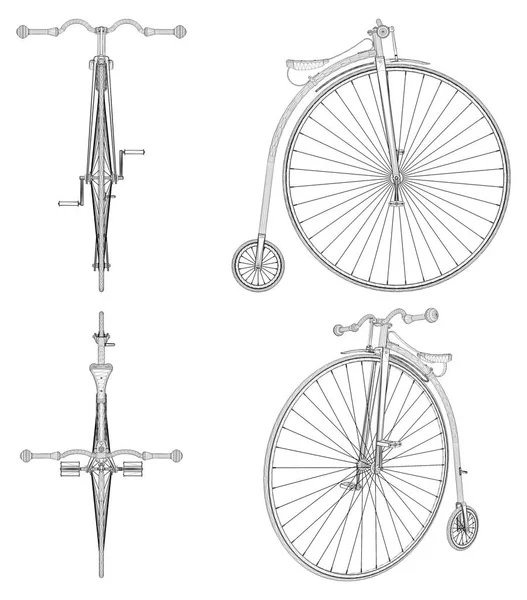 Penny-Farthing bicicletta vettore — Vettoriale Stock