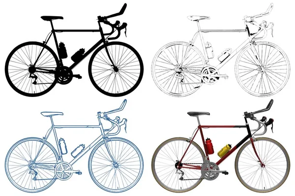 Vector de ilustración de bicicleta — Vector de stock