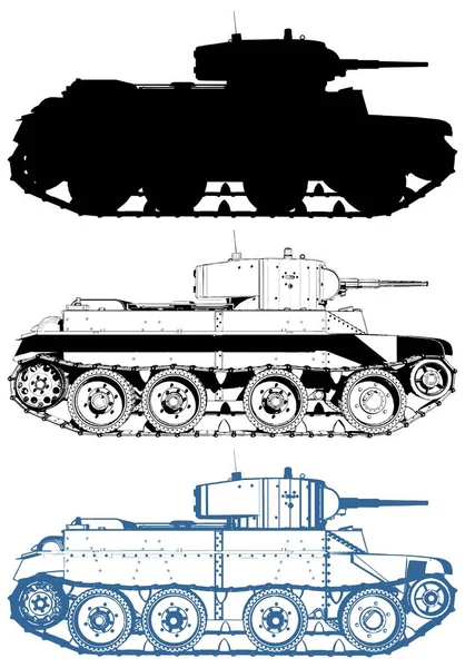 Vojenský tank vektor — Stockový vektor
