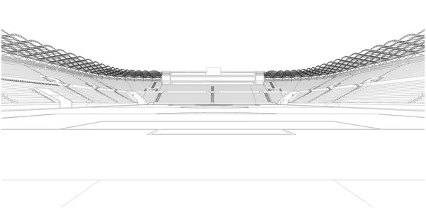 Estadio de Fútbol Ilustración Vector — Archivo Imágenes Vectoriales