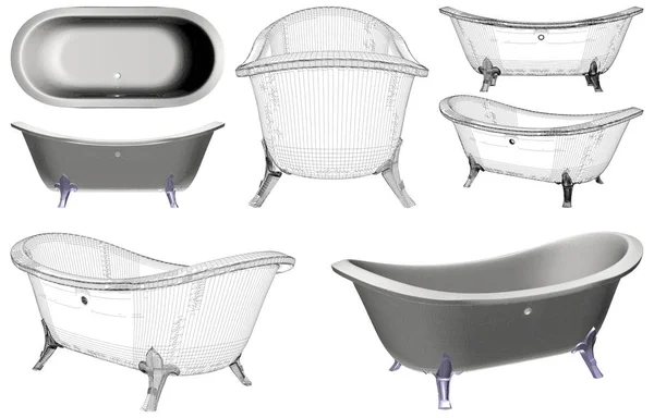 Vecteur de bain rétro vintage — Image vectorielle