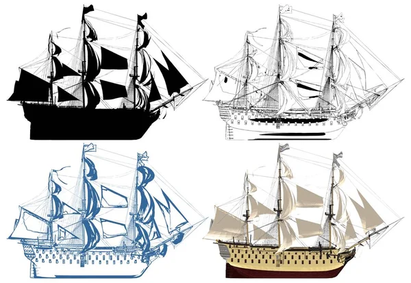 Het oude slagschip Vector — Stockvector