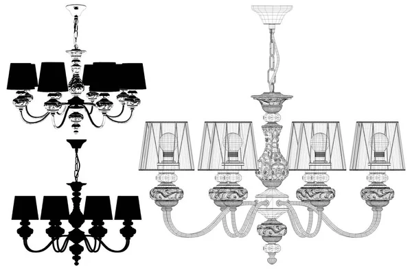 Vetor de lustre candelabro — Vetor de Stock