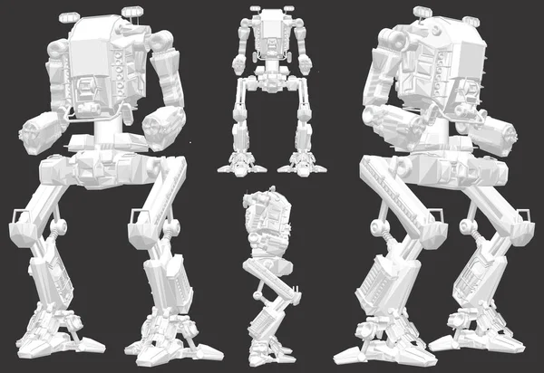 Vector de robot de combate de batalla — Archivo Imágenes Vectoriales