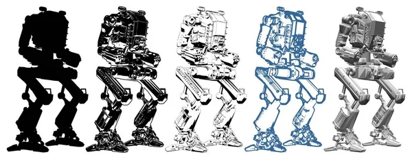 Vector de robot de combate de batalla — Vector de stock