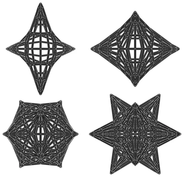 Abstraktní Struktury Staveb Ilustrace Izolované Bílém Vektor Moderní Inovativní Konstrukce — Stockový vektor
