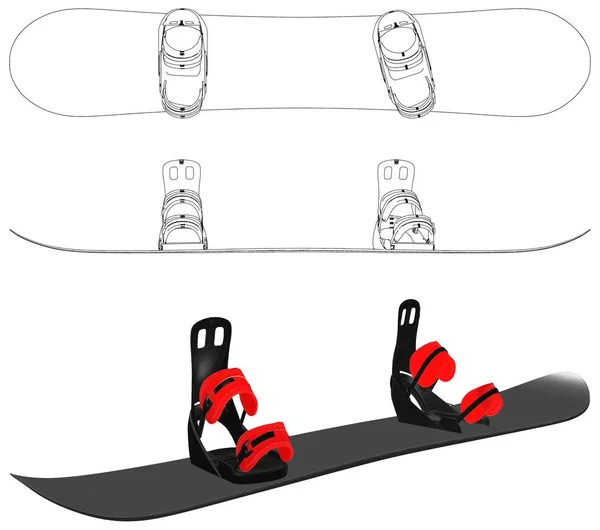 Snowboard Illustration Vector Aislado — Archivo Imágenes Vectoriales