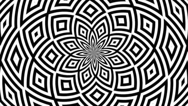 Hypnotische Rhythmische Bewegung Schwarzer Und Weißer Streifen — Stockvideo