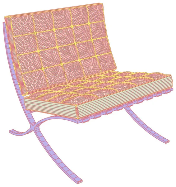 Moderne Sesselillustration Isoliert Auf Weißem Vektor — Stockvektor