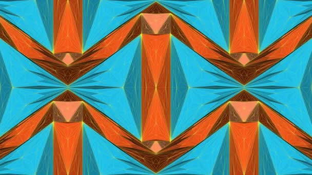 Renkli Geometrik Yüzey Kaleidoscope Animasyon Hipnotik Ritmik Hareketi — Stok video