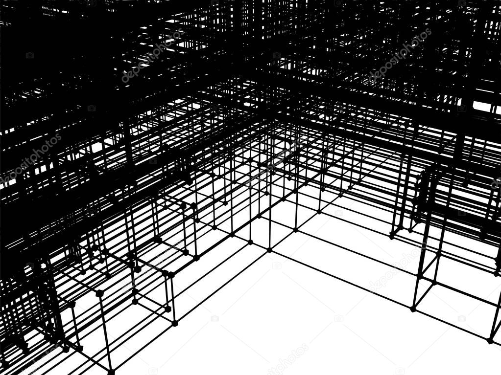 Structure Construction In Development Vector Isolated On White