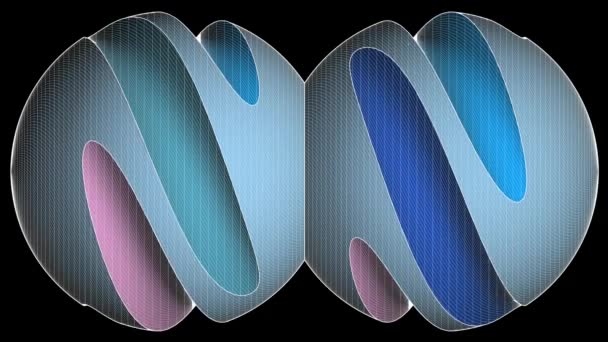 表面がループを進化するカラフルなワイヤー フレーム — ストック動画