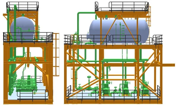 Air Compressor Technology Construction Vector — Stock Vector