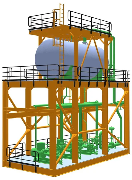 Luftkompressor Teknik Konstruktion Vektor — Stock vektor