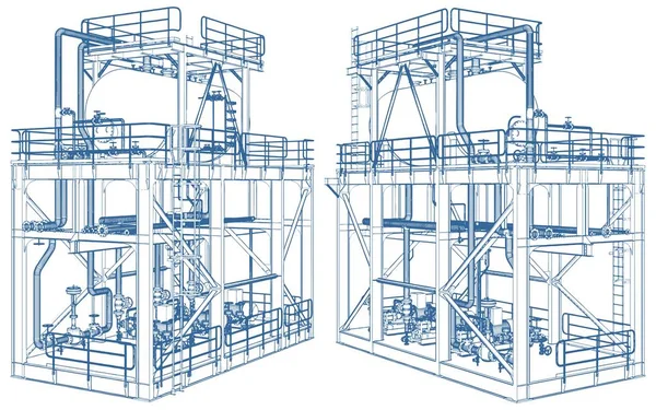 Luftkompressor Teknik Konstruktion Vektor — Stock vektor