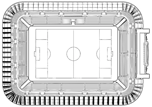 Estadio Fútbol Vector Aislado Sobre Fondo Blanco — Archivo Imágenes Vectoriales