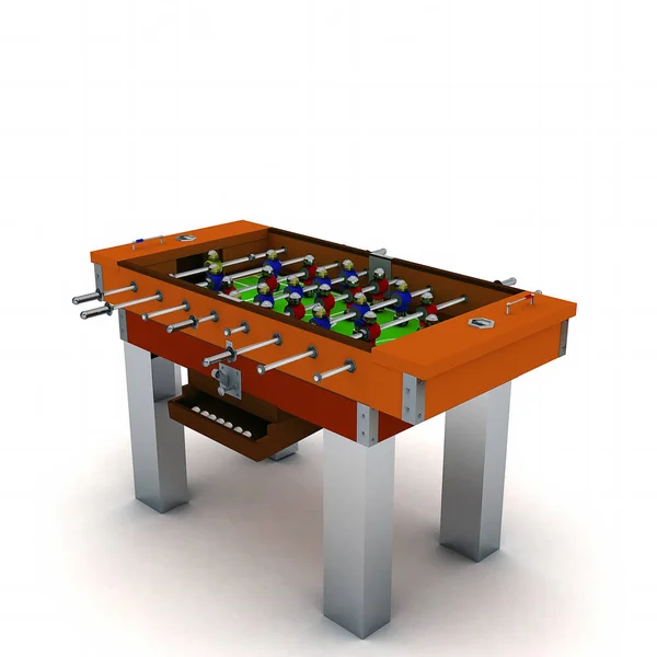 Darstellung Von Fußball Und Tischkicker Brettspiel Isoliert Auf Weißem Hintergrund — Stockfoto