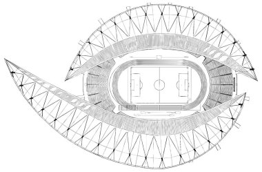 Beyaz arka plan üzerinde izole futbol Futbol Stadyumu vektör