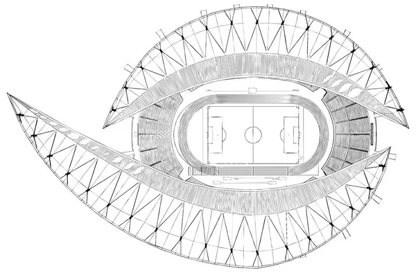 Voetbal Voetbal Stadion Vector Geïsoleerd Witte Achtergrond — Stockvector