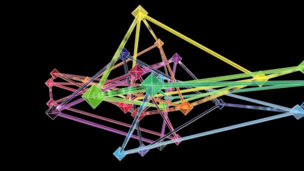 Anslutna Octahedron Struktur Utvecklas Loop — Stockvideo