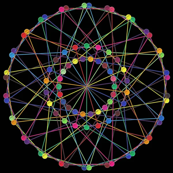 Dna Molécula Fractal Estrutura Rede Conceito Conexão Cadeia Dna Colorido — Fotografia de Stock