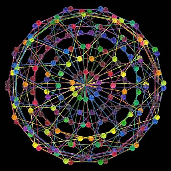 Dna Molecule Fractal Network Structure Concept Connexion Corde Adn Coloré — Photo