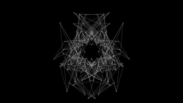 Dna Molécula Fractal Estrutura Rede Conexão Rede Abstrata Isolada Fundo — Vídeo de Stock